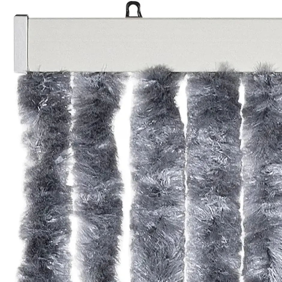 vidaXL - Vliegengordijn voor terrasdeur - Zilver - Chenille - 100x220 cm