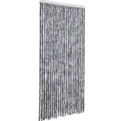 vidaXL - Vliegengordijn voor terrasdeur - Zilver - Chenille - 100x220 cm