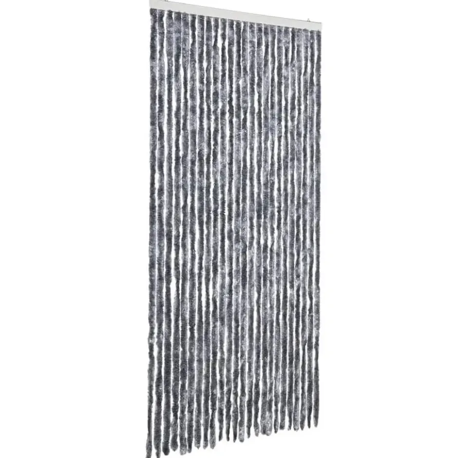 vidaXL - Vliegengordijn voor terrasdeur - Zilver - Chenille - 100x220 cm