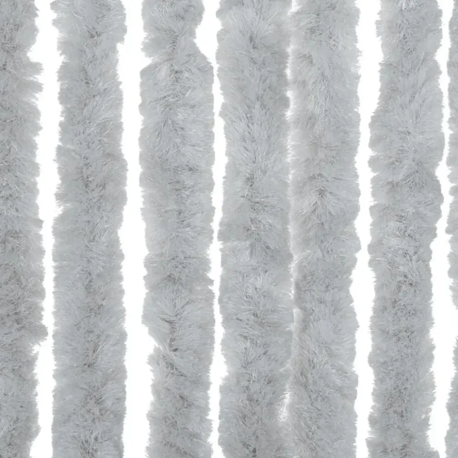 vidaXL - Vliegengordijn voor terrasdeur Lichtgewicht Grijs Chenille - 90x200 cm