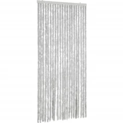 vidaXL - Vliegengordijn voor terrasdeur Lichtgewicht Grijs Chenille - 90x200 cm