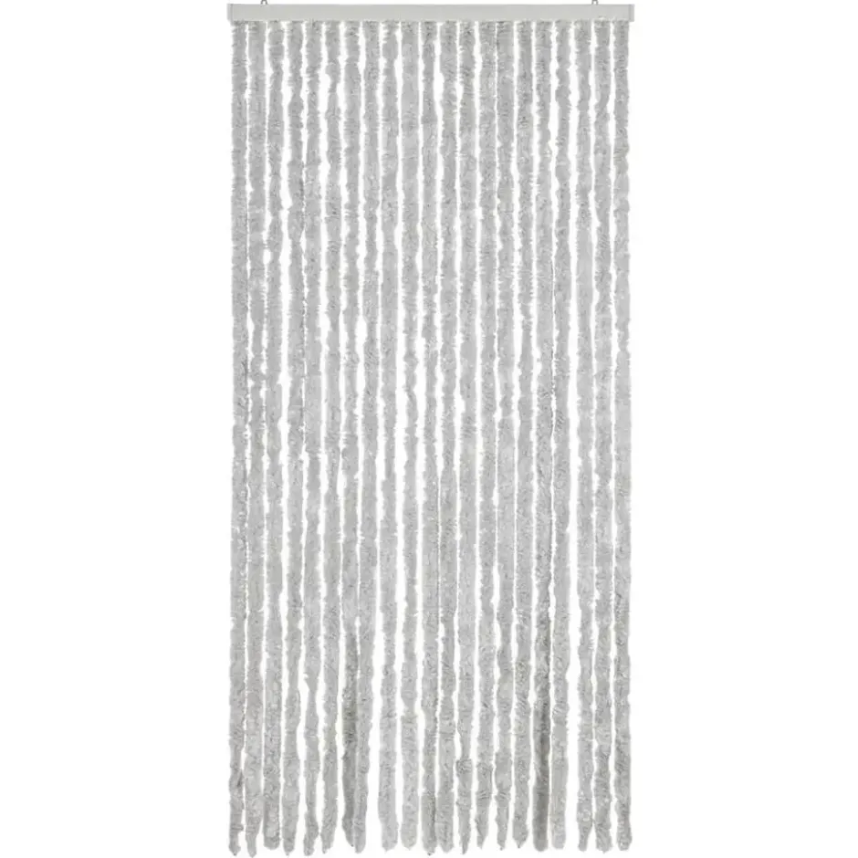 vidaXL - Vliegengordijn voor terrasdeur Lichtgewicht Grijs Chenille - 90x200 cm