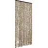 vidaXL - Vliegengordijn voor terrasdeur - Beige en bruin - Chenille - 100x230 cm