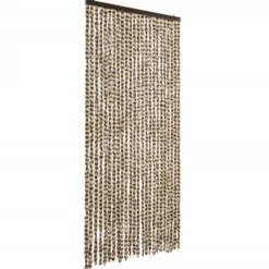 vidaXL - Vliegengordijn voor terrasdeur - Beige en bruin - Chenille - 100x230 cm