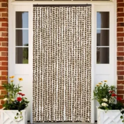 vidaXL - Vliegengordijn voor terrasdeur - Beige en bruin - Chenille - 100x230 cm