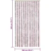 vidaXL - Vliegengordijn voor terrasdeur Zilvergrijs, roze Chenille - 100x200 cm