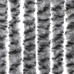 vidaXL - Vliegengordijn voor terrasdeur Grijs en zwart-wit Chenille - 90x220 cm