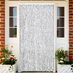 vidaXL - Vliegengordijn voor terrasdeur Licht/donkergrijs Chenille - 118x220 cm