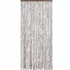 vidaXL - Vliegengordijn voor terrasdeur - Taupe en wit - Chenille - 90x200 cm