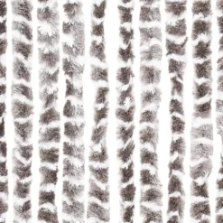 vidaXL - Vliegengordijn voor terrasdeur - Taupe en wit - Chenille - 90x200 cm