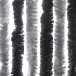 vidaXL - Vliegengordijn voor terrasdeur - Grijs en zwart - Chenille - 90x220 cm