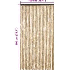 vidaXL - Vliegengordijn voor terrasdeur Lichtgewicht Beige Chenille - 100x200 cm
