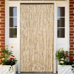 vidaXL - Vliegengordijn voor terrasdeur Lichtgewicht Beige Chenille - 100x200 cm