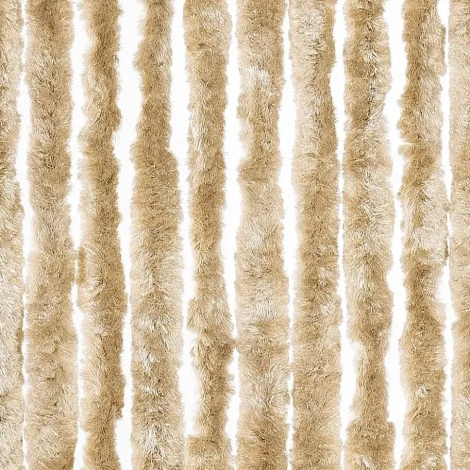 vidaXL - Vliegengordijn voor terrasdeur Lichtgewicht Beige Chenille - 100x200 cm