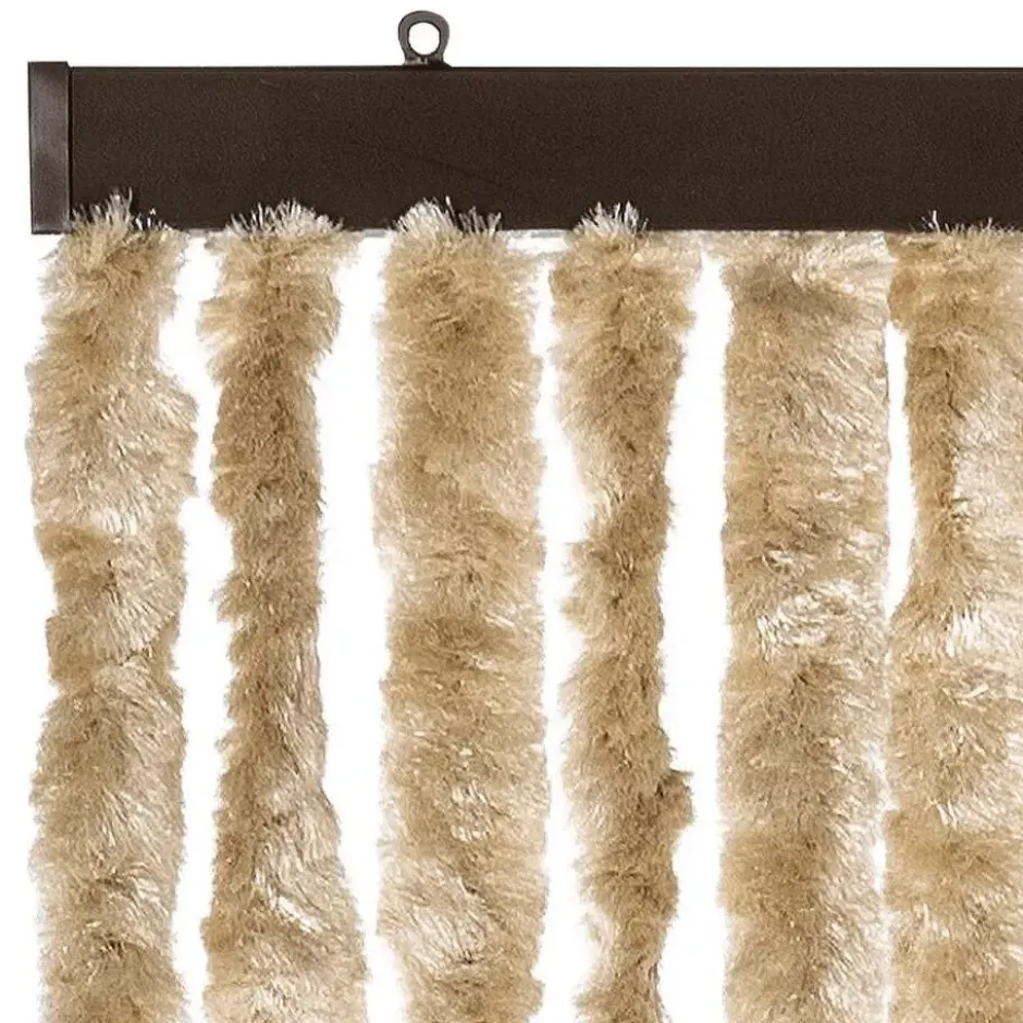 vidaXL - Vliegengordijn voor terrasdeur Lichtgewicht Beige Chenille - 100x200 cm