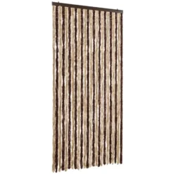 vidaXL - Vliegengordijn voor terrasdeur Beige, lichtbruin Chenille - 100x230 cm