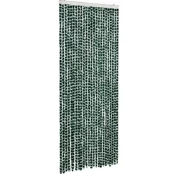 vidaXL - Vliegengordijn voor terrasdeur - Goren en wit - Chenille - 100x200 cm