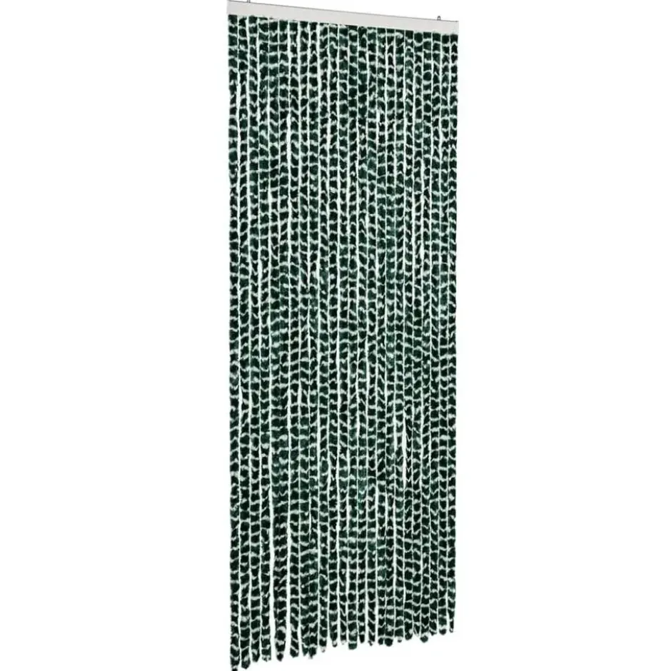 vidaXL - Vliegengordijn voor terrasdeur - Goren en wit - Chenille - 100x200 cm