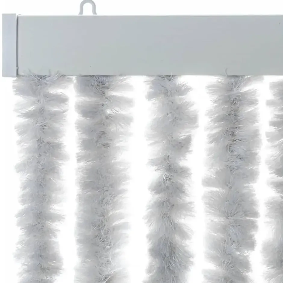 vidaXL - Vliegengordijn voor terrasdeur Lichtgewicht Grijs Chenille - 90x220 cm