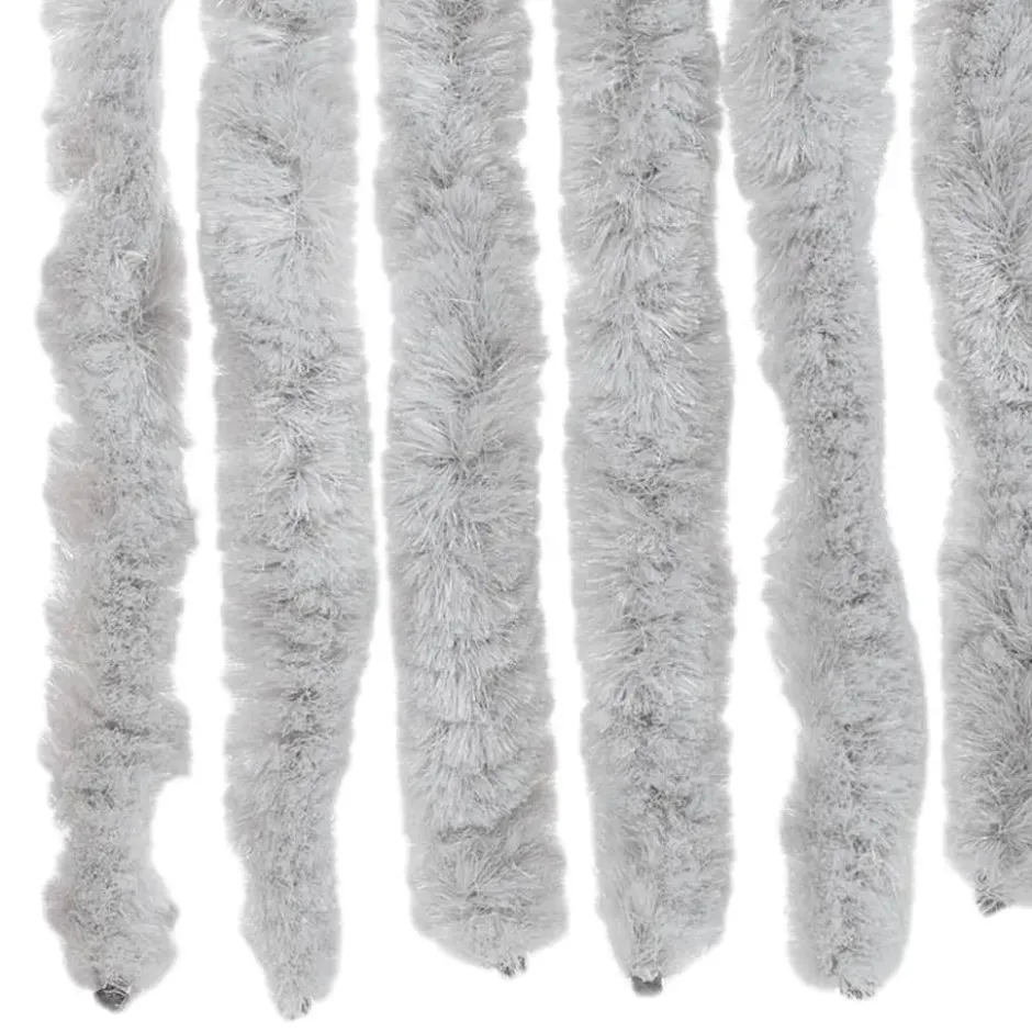 vidaXL - Vliegengordijn voor terrasdeur Lichtgewicht Grijs Chenille - 90x220 cm