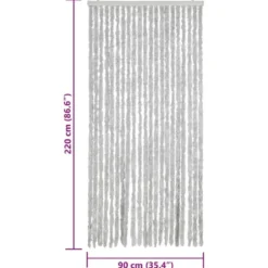 vidaXL - Vliegengordijn voor terrasdeur Lichtgewicht Grijs Chenille - 90x220 cm