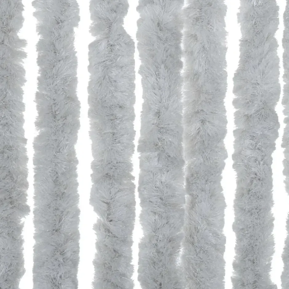 vidaXL - Vliegengordijn voor terrasdeur Lichtgewicht Grijs Chenille - 90x220 cm