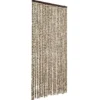 vidaXL - Vliegengordijn voor terrasdeur - Beige en bruin - Chenille - 100x200 cm