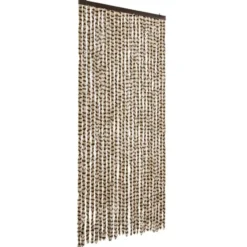 vidaXL - Vliegengordijn voor terrasdeur - Beige en bruin - Chenille - 100x200 cm