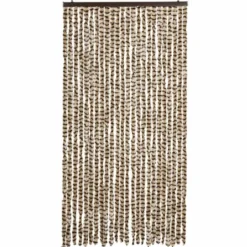 vidaXL - Vliegengordijn voor terrasdeur - Beige en bruin - Chenille - 100x200 cm