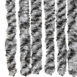vidaXL - Vliegengordijn voor terrasdeur Grijs en zwart-wit Chenille - 100x220 cm