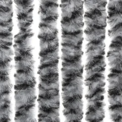 vidaXL - Vliegengordijn voor terrasdeur Grijs en zwart-wit Chenille - 100x220 cm
