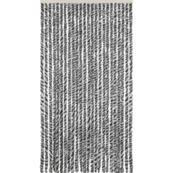 vidaXL - Vliegengordijn voor terrasdeur Grijs en zwart-wit Chenille - 100x220 cm