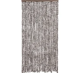 vidaXL - Vliegengordijn voor terrasdeur - Bruin en wit - Chenille - 100x230 cm