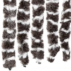 vidaXL - Vliegengordijn voor terrasdeur - Bruin en wit - Chenille - 100x230 cm