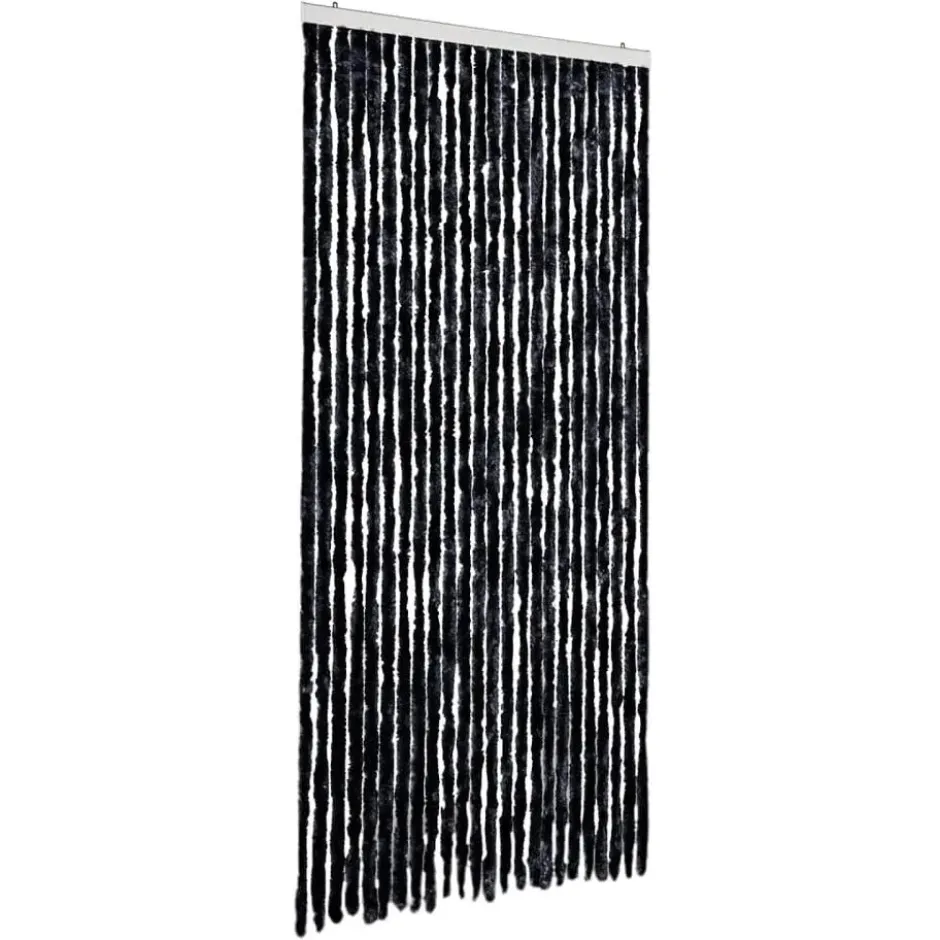 vidaXL - Vliegengordijn voor terrasdeur Donkerbruin, beige Chenille - 90x220 cm
