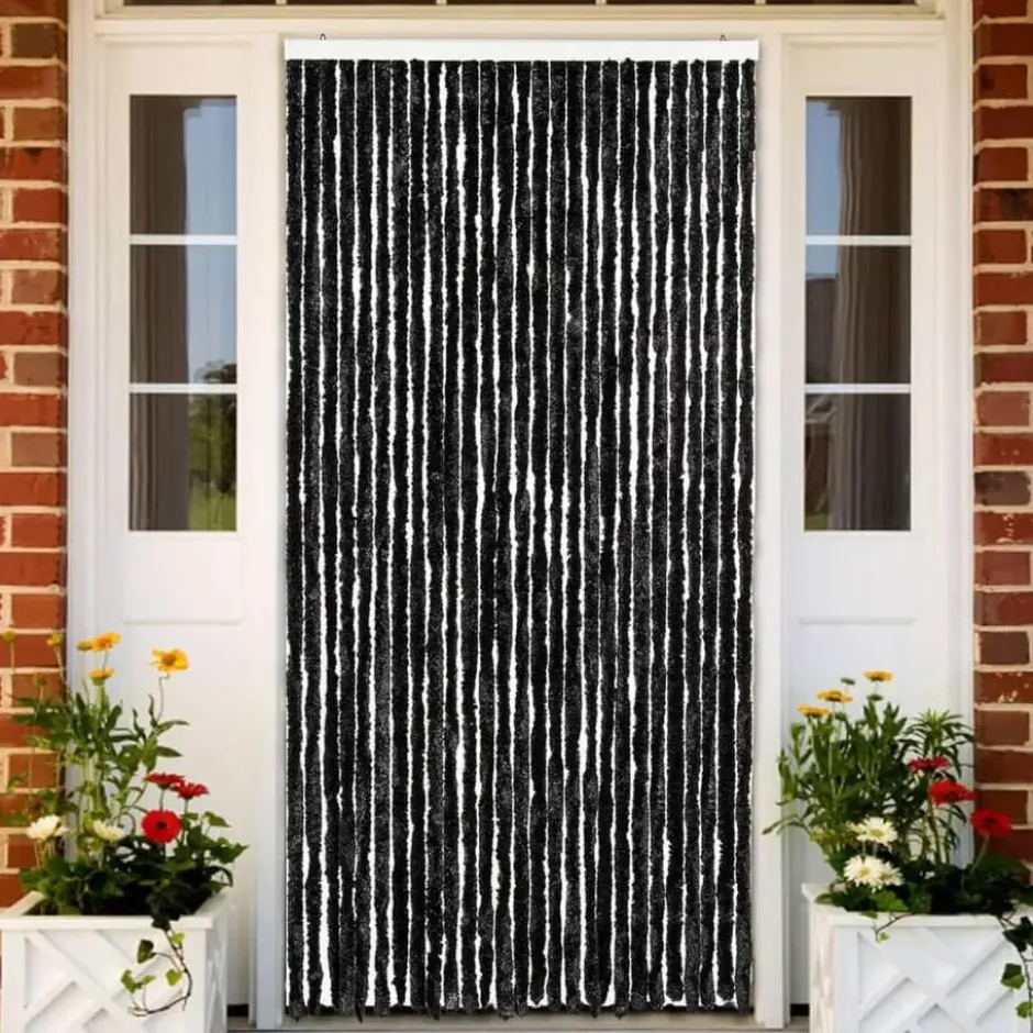 vidaXL - Vliegengordijn voor terrasdeur - Antraciet - Chenille - 118x220 cm