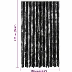 vidaXL - Vliegengordijn voor terrasdeur - Antraciet - Chenille - 118x220 cm