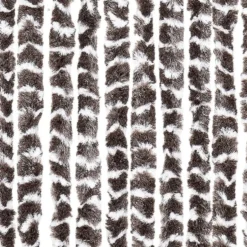 vidaXL - Vliegengordijn voor terrasdeur - Bruin en wit - Chenille - 100x200 cm