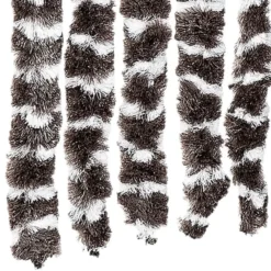 vidaXL - Vliegengordijn voor terrasdeur - Bruin en wit - Chenille - 100x200 cm