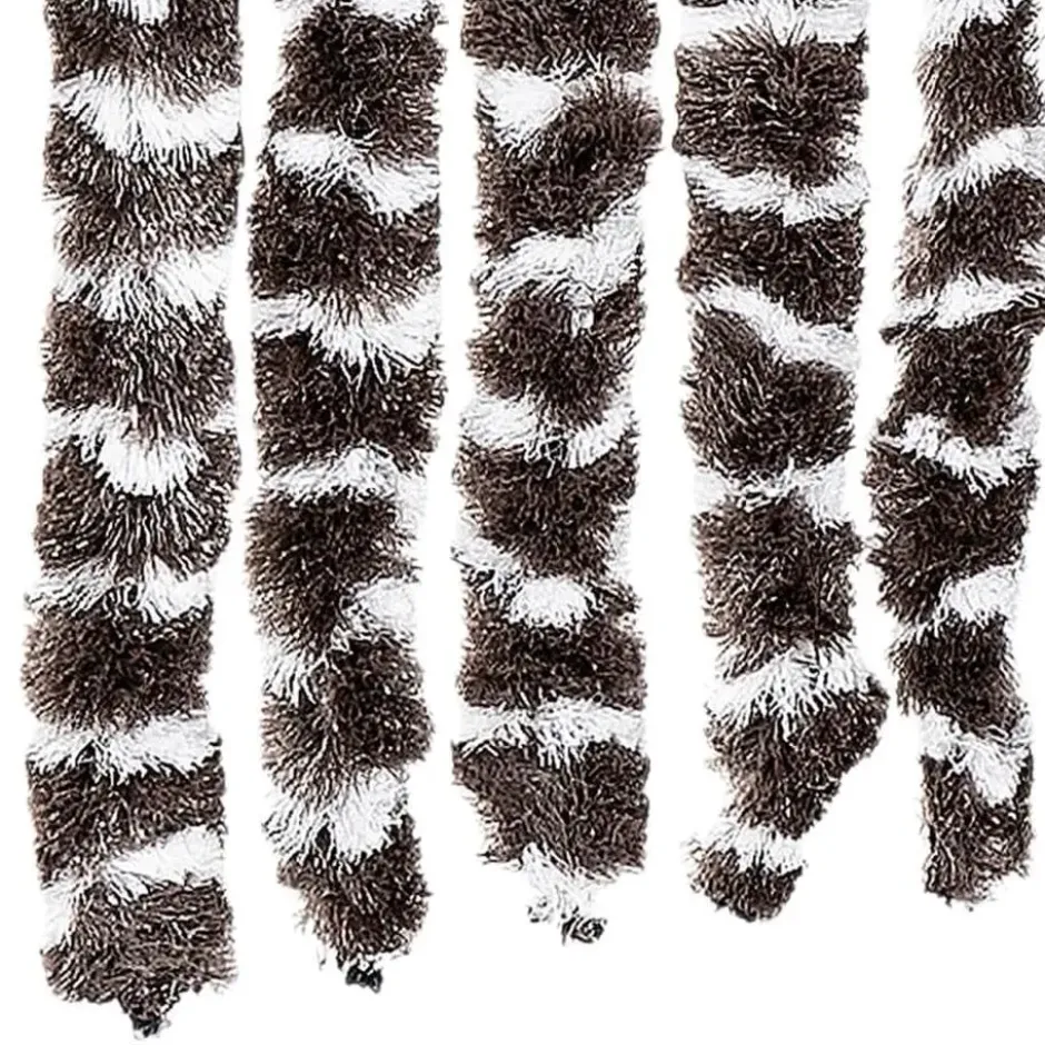 vidaXL - Vliegengordijn voor terrasdeur - Bruin en wit - Chenille - 100x200 cm