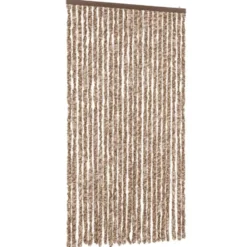 vidaXL - Vliegengordijn voor terrasdeur Beige, donkerbruin Chenille - 100x230 cm