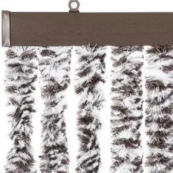 vidaXL - Vliegengordijn voor terrasdeur Bruin en beige - Chenille - 90x220 cm