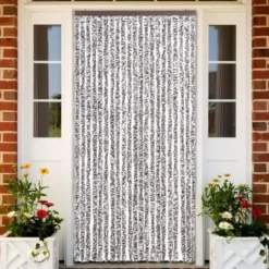 vidaXL - Vliegengordijn voor terrasdeur Bruin en beige - Chenille - 90x220 cm