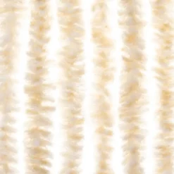 vidaXL - Vliegengordijn voor terrasdeur - Beige en wit - Chenille - 100x220 cm