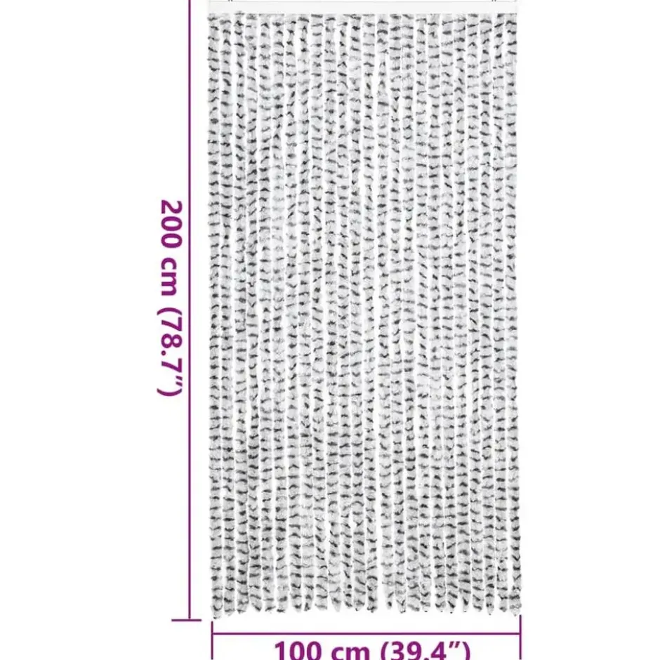 vidaXL - Vliegengordijn voor terrasdeur Licht/donkergrijs Chenille - 100x200 cm