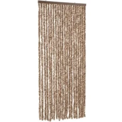 vidaXL - Vliegengordijn voor terrasdeur Beige, donkerbruin Chenille - 90x200 cm
