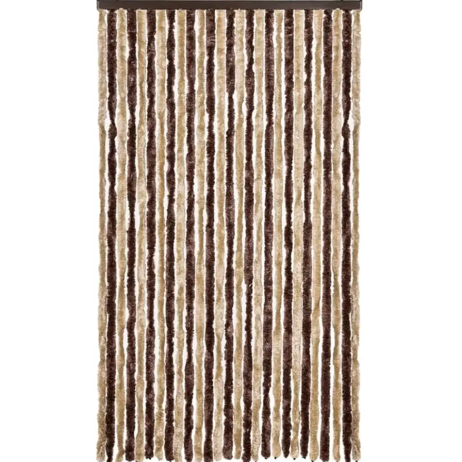 vidaXL - Vliegengordijn voor terrasdeur Beige, lichtbruin Chenille - 118x220 cm