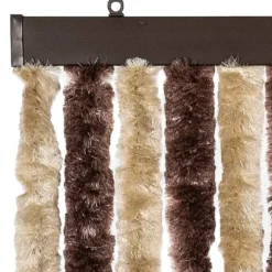 vidaXL - Vliegengordijn voor terrasdeur Beige, lichtbruin Chenille - 118x220 cm