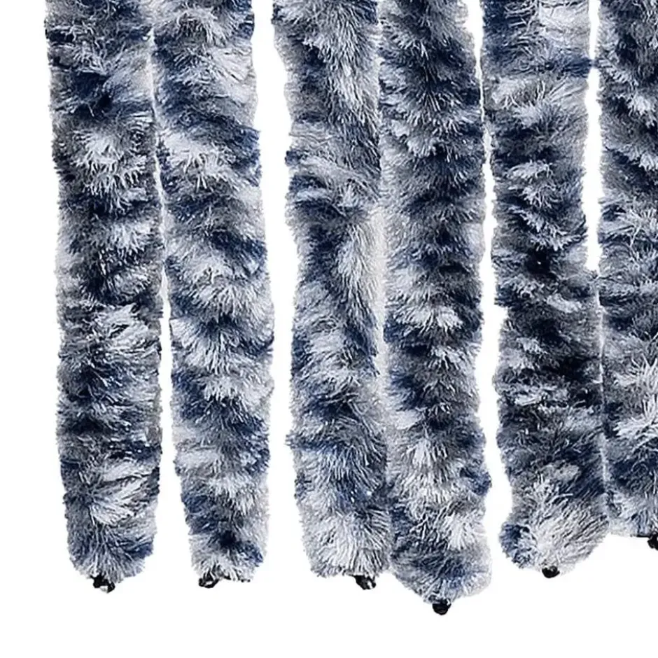 vidaXL - Vliegengordijn voor terrasdeur - Blauw en wit - Chenille - 100x230 cm