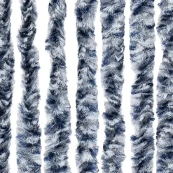vidaXL - Vliegengordijn voor terrasdeur - Blauw en wit - Chenille - 100x230 cm